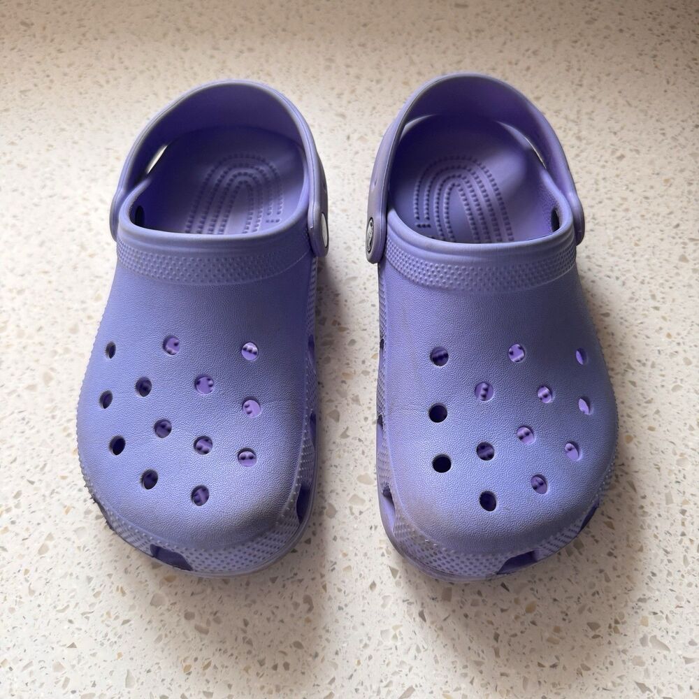 Crocs Kids Shoes Girls Youth Junior 3 Purple Unlined Slip On Comfort